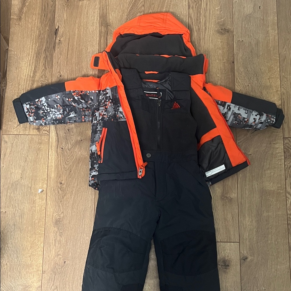 Snozu Black and Orange Kids' Snowsuit